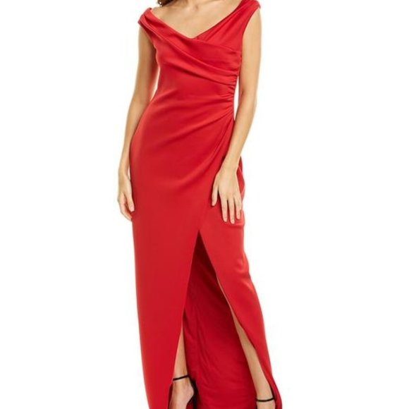 Black Halo Red Flora Gown 12